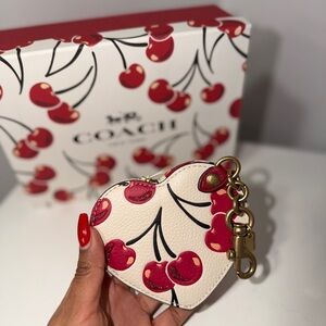 Coach Red Cherry Heart Pouch